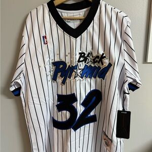 Black Pyramid White and Black Striped Patch Magic Jersey